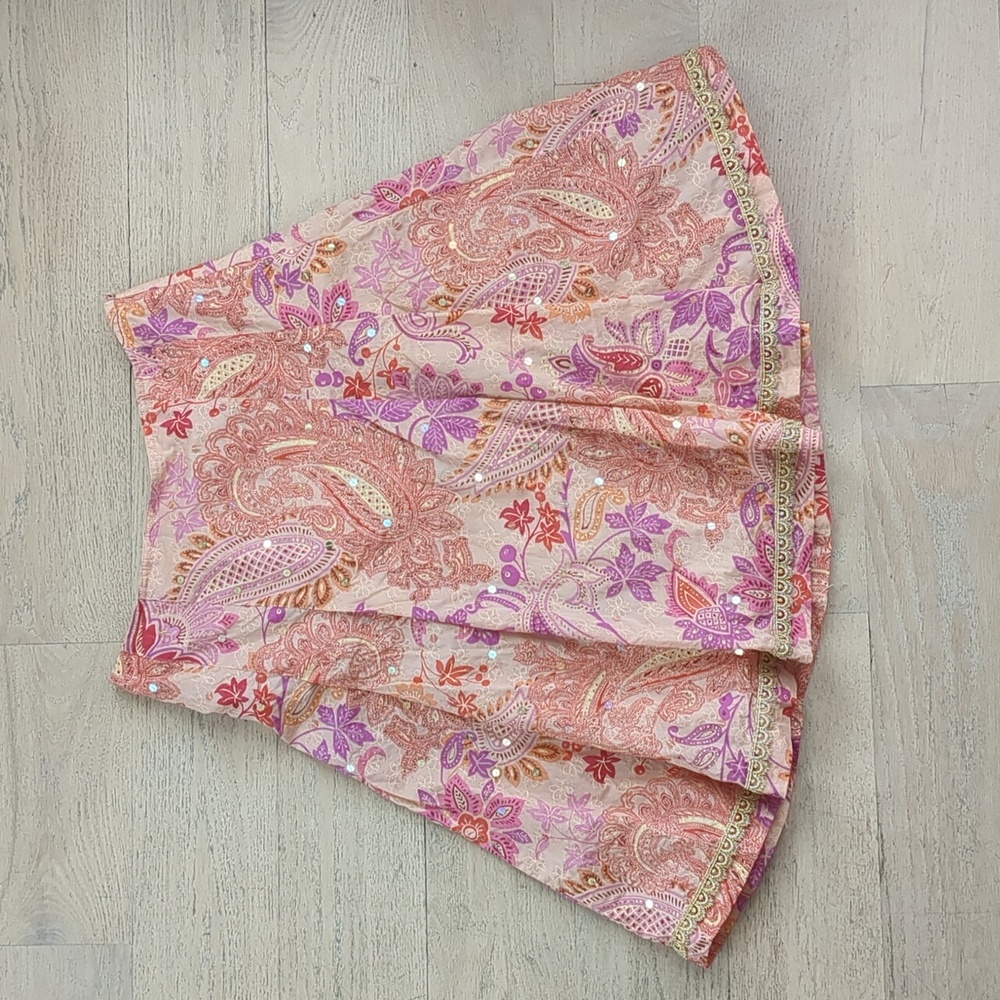 Cotton Embellished A line skirt size 4